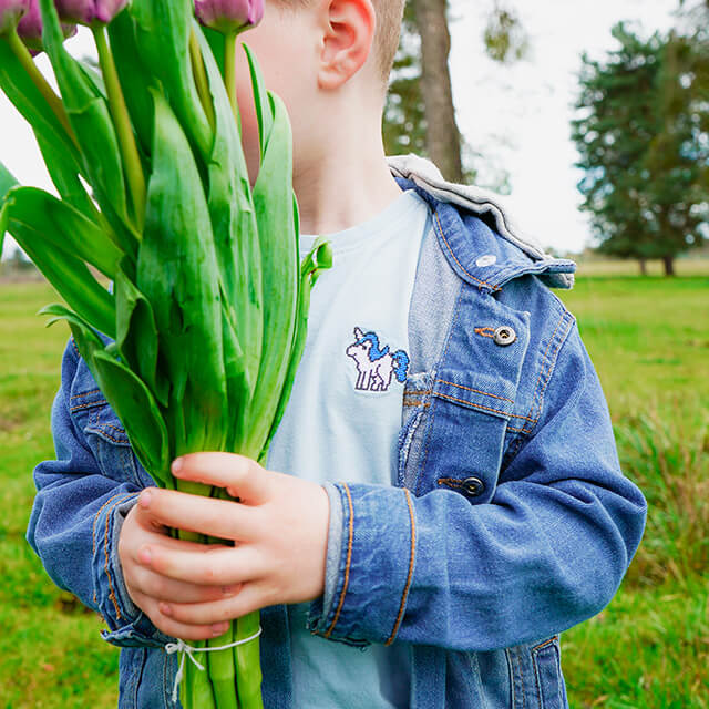 Motiv: Einhorn (blaues Fell), Kinder / Sweatshirt, royalblau, 152/164