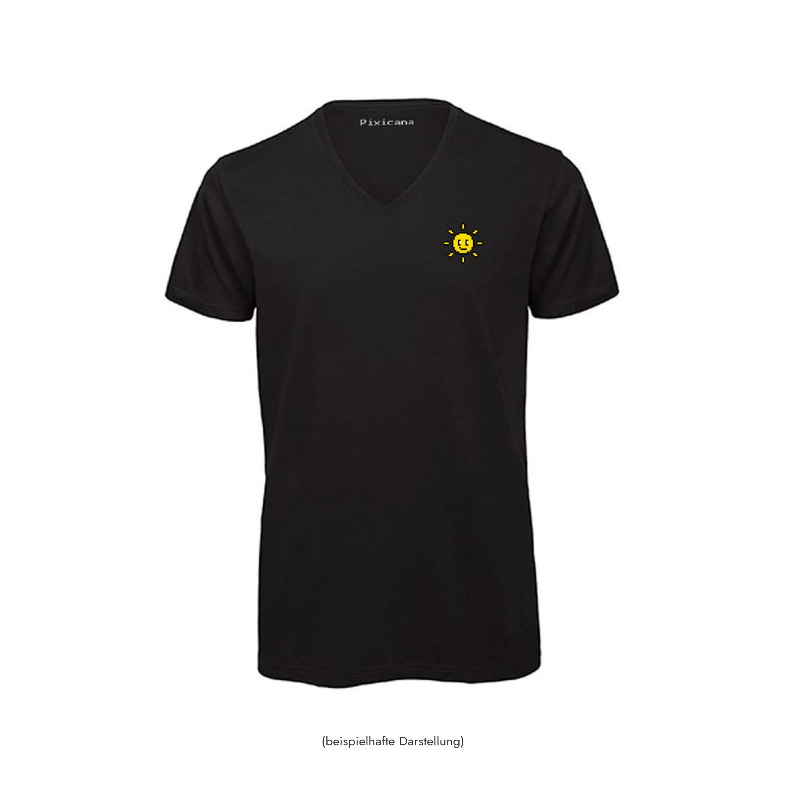 Motive: [Motiv: Sonne] Männer | T-Shirt, V-Ausschnitt, schwarz, XS
