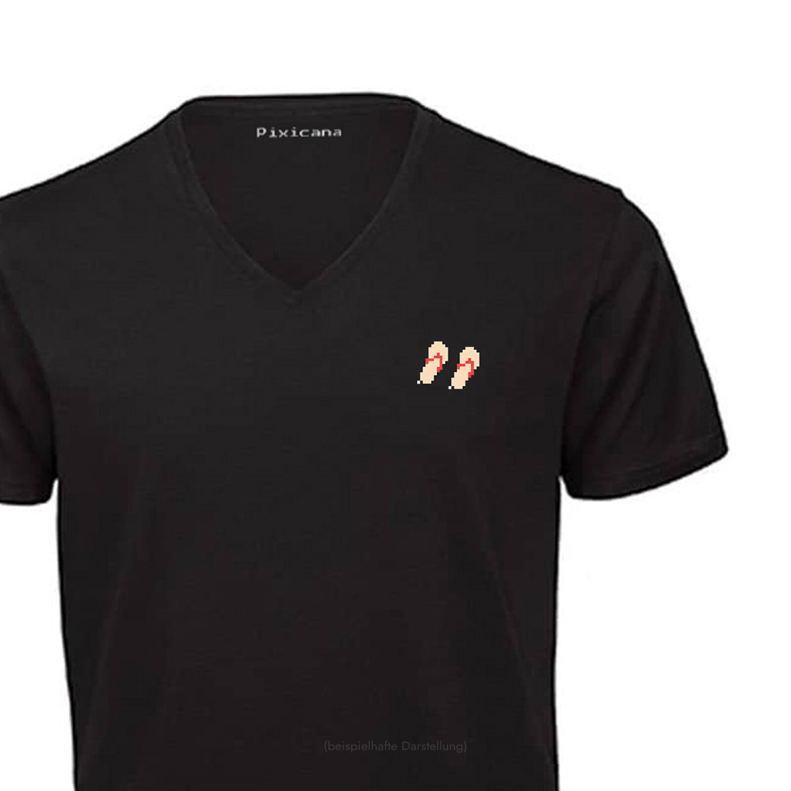 Motive: [Motiv: FlipFlop] Männer | T-Shirt, V-Ausschnitt, schwarz, XS