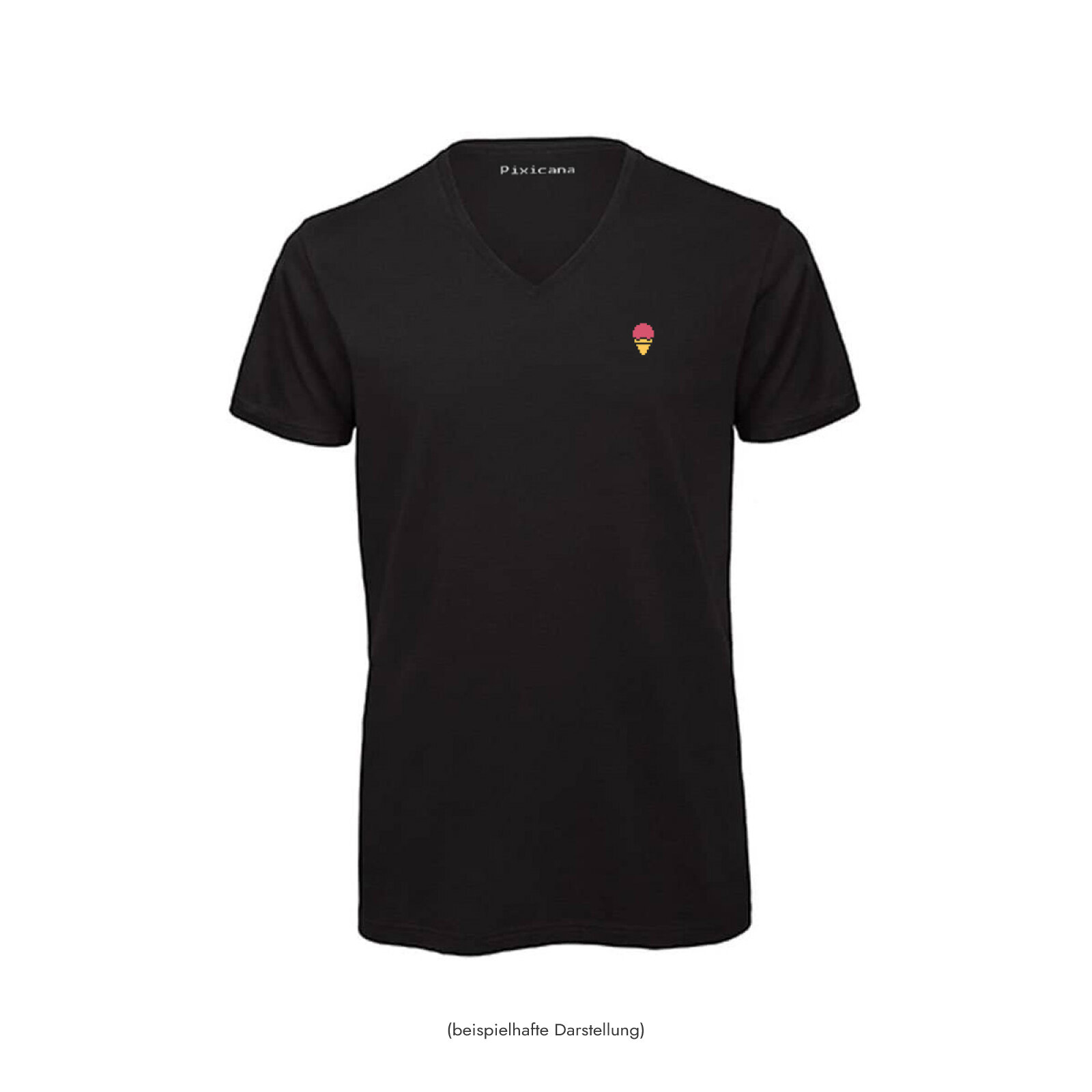 Motive: [Motiv: Eis] Männer | T-Shirt, V-Ausschnitt, schwarz, XS
