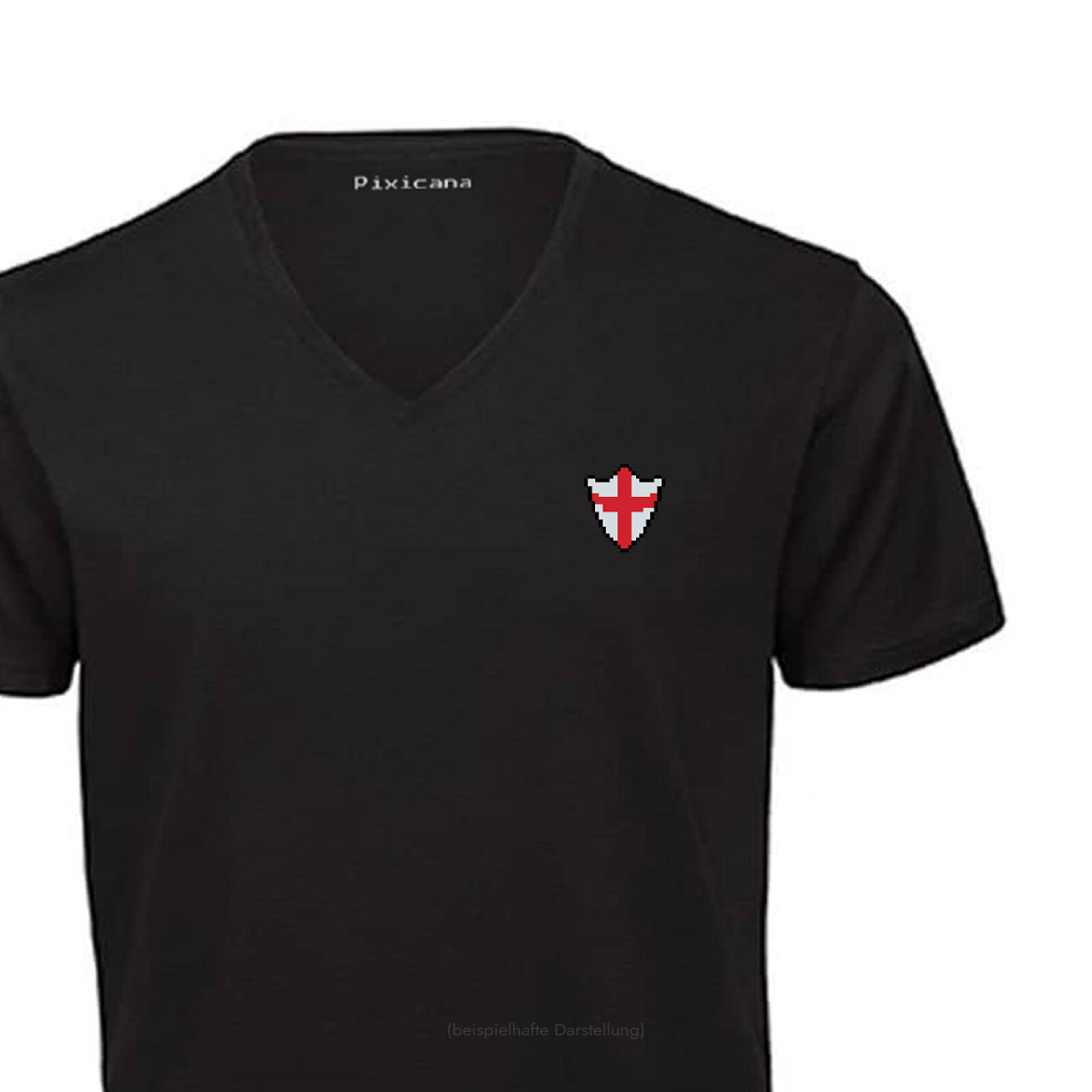 Motive: [Motiv: Schild aus Eisen] Männer | T-Shirt, V-Ausschnitt, schwarz, XS