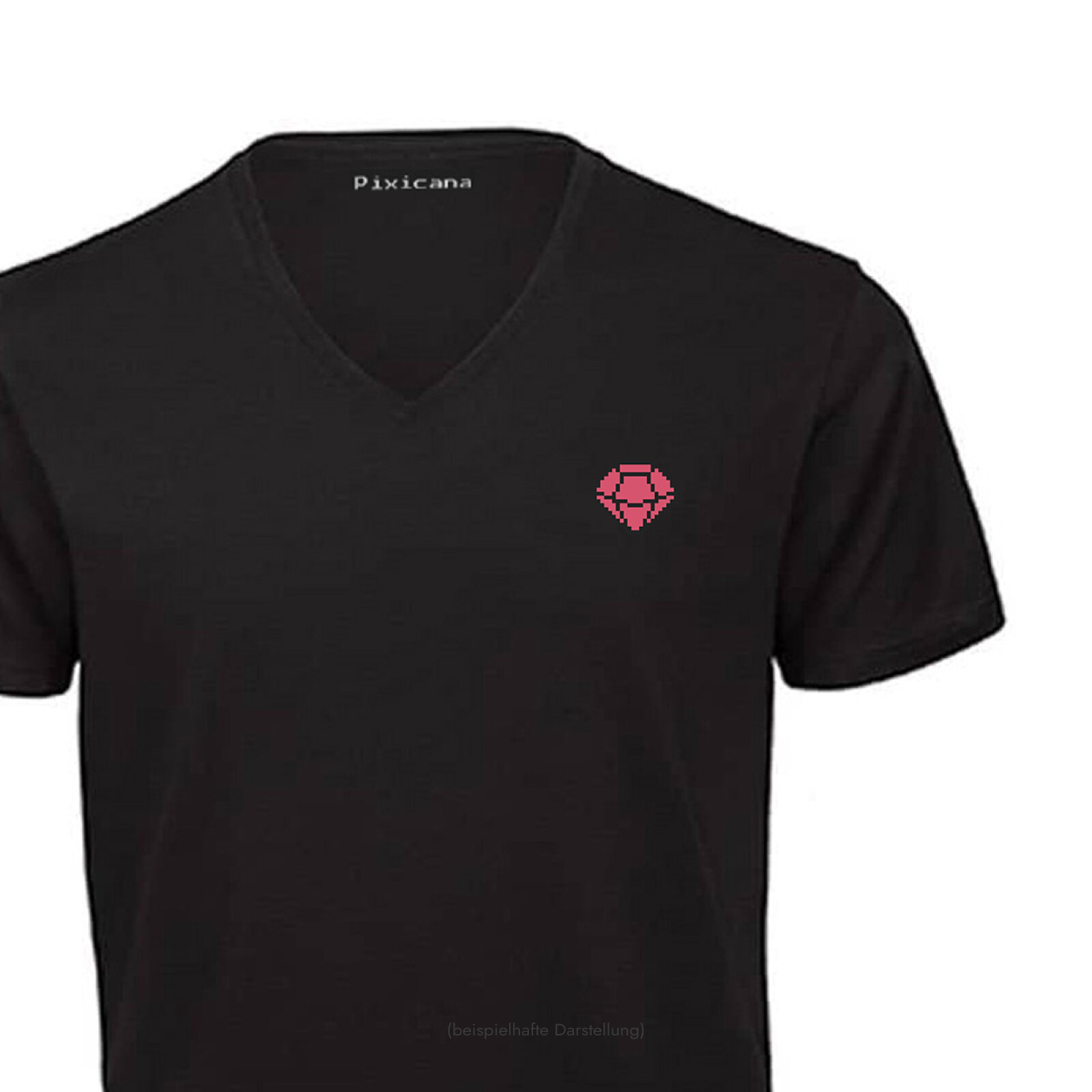 Motive: [Motiv: Diamant] Männer | T-Shirt, V-Ausschnitt, schwarz, XS