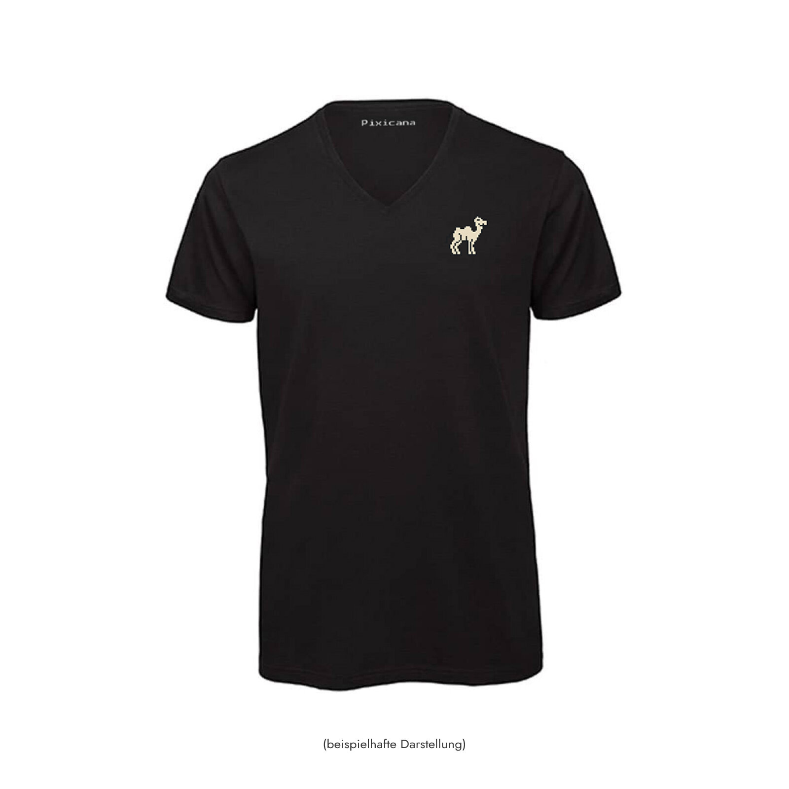 Motive: [Motiv: Kamel] Männer | T-Shirt, V-Ausschnitt, schwarz, XS
