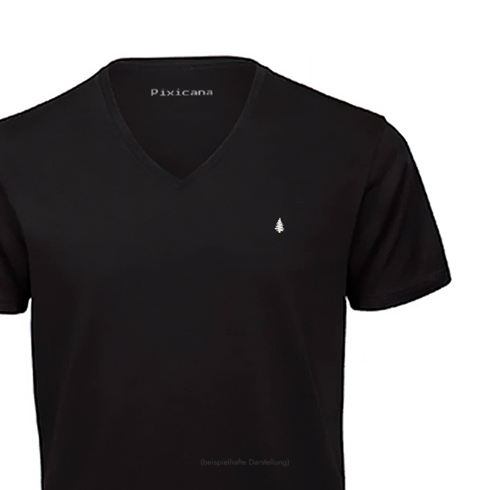 Motive: [Motiv: Classic Tannenbaum] Männer | T-Shirt, V-Ausschnitt, schwarz, XS