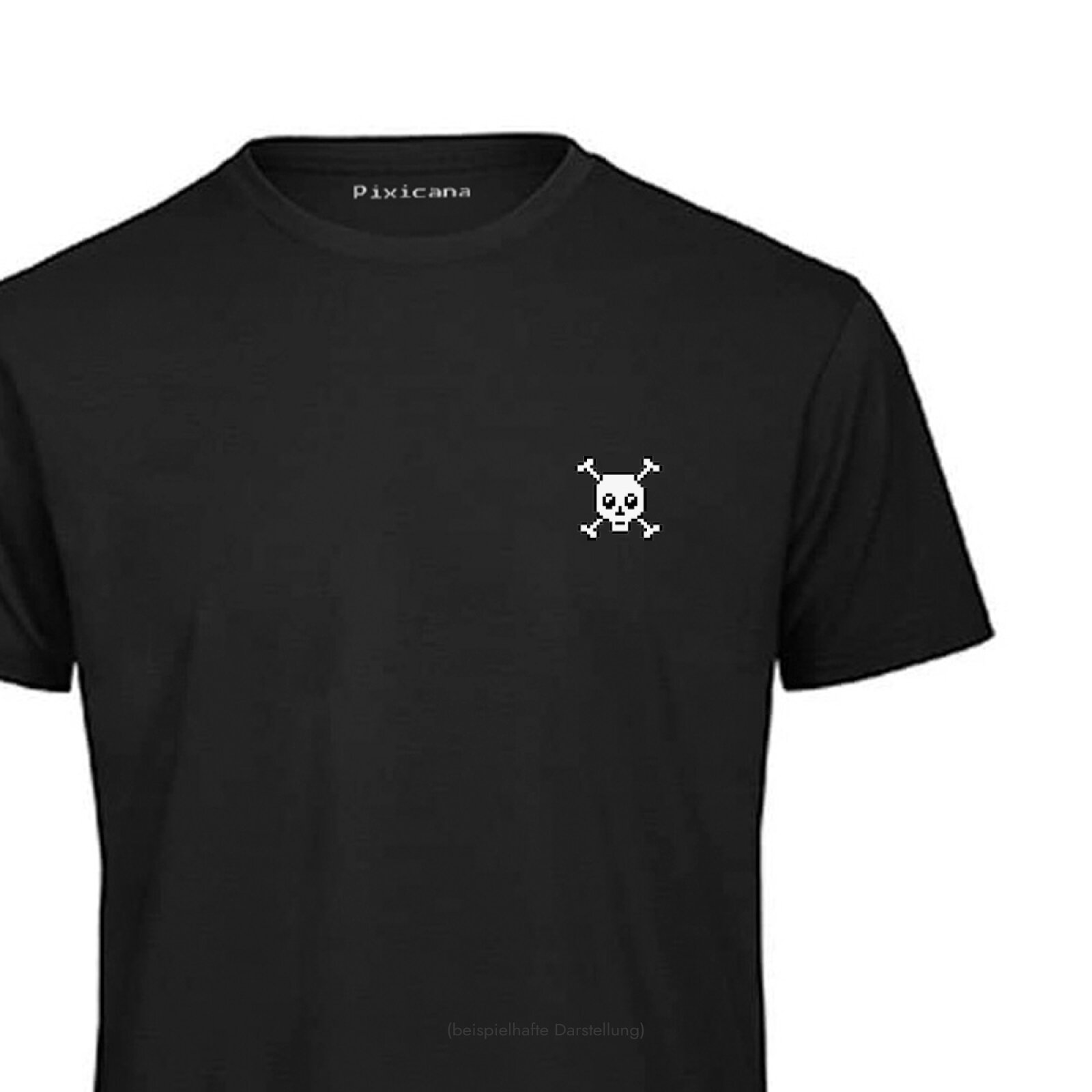 Motive: [Motiv: Totenkopf] Männer | T-Shirt, Rundhals, schwarz, M