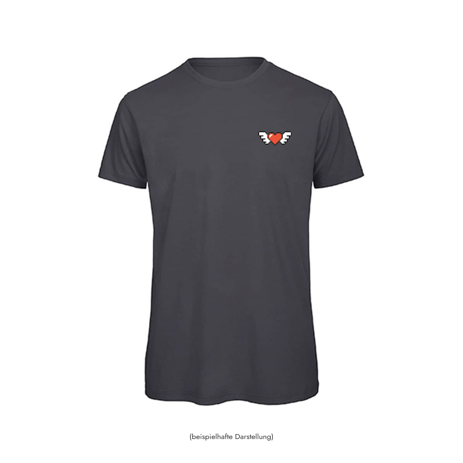 Motive: [Motiv: Herz mit Flügel] Männer | T-Shirt, Rundhals, dunkelgrau, L