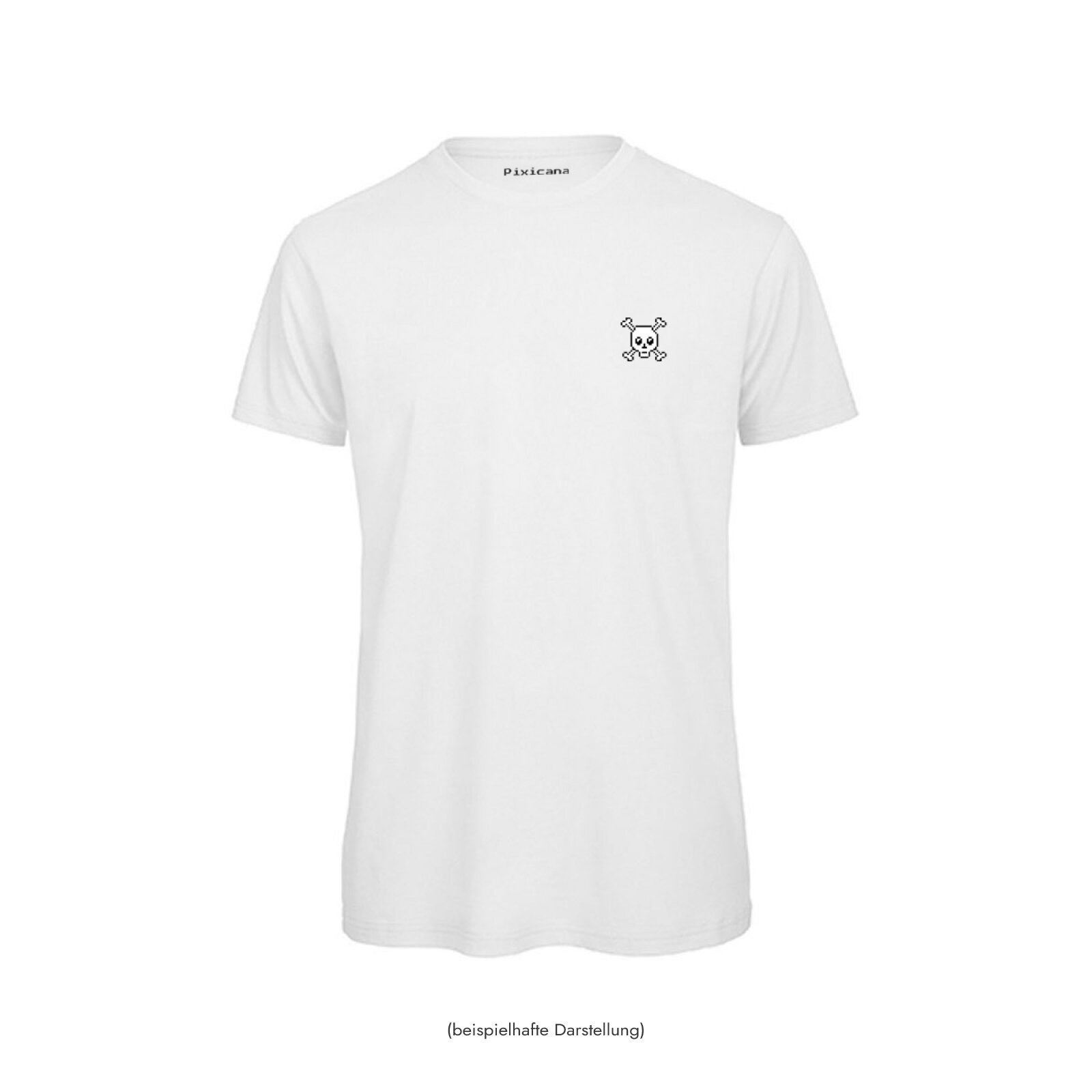 Motive: [Motiv: Totenkopf] Männer | T-Shirt, Rundhals, weiß, XL