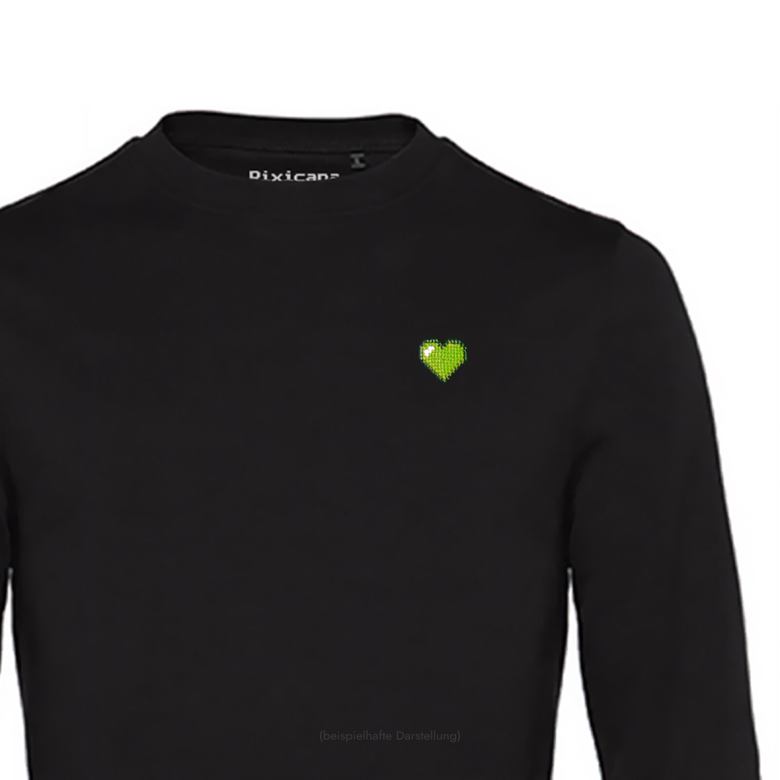 Motive: [Motiv: Herz (grün)] Männer | Sweatshirt, schwarz, L