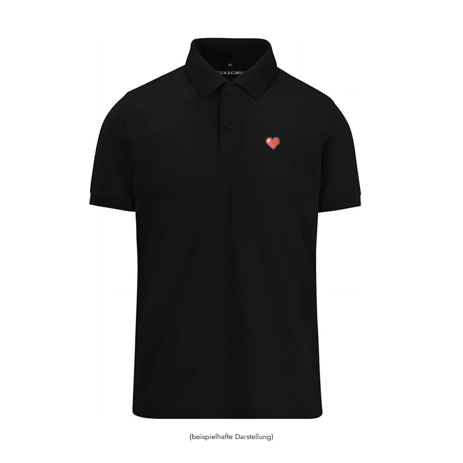 Motive: [Motiv: Herz (rot)] Männer | Polo, schwarz, L
