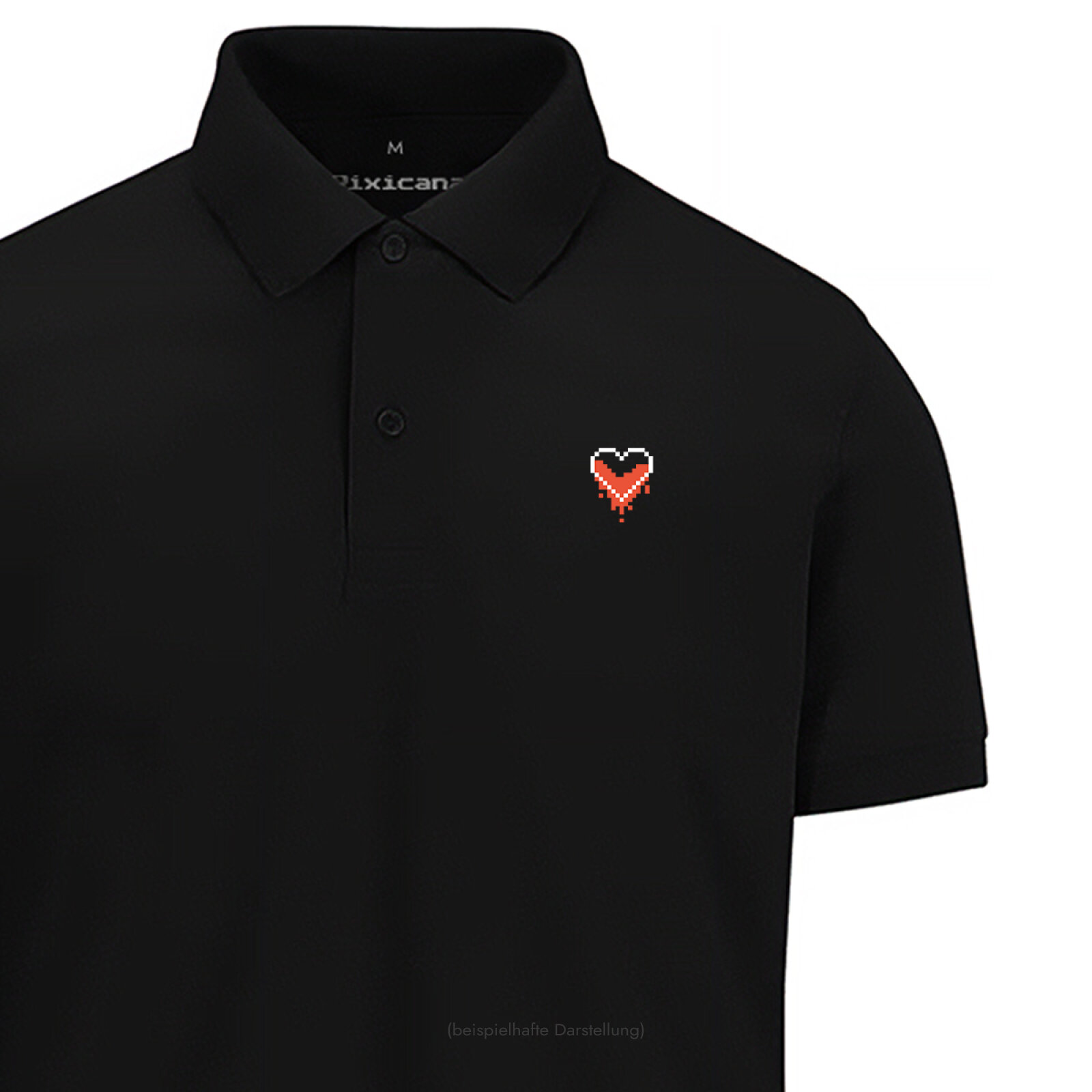 Motive: [Motiv: Bleeding Heart (rot)] Männer | Polo, schwarz, S