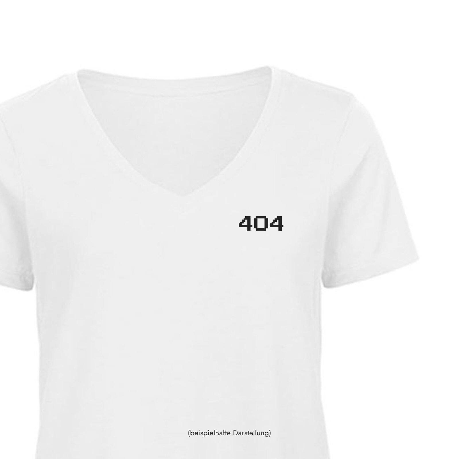 Motive: [Motiv: 404] Frauen | T-Shirt, V-Ausschnitt, weiß, L
