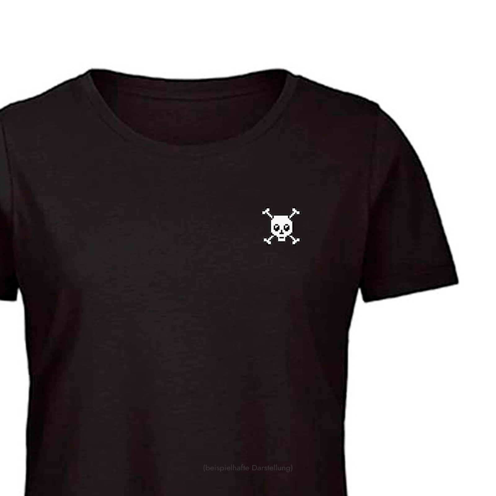 Motive: [Motiv: Totenkopf] Frauen | T-Shirt, Rundhals, schwarz, L
