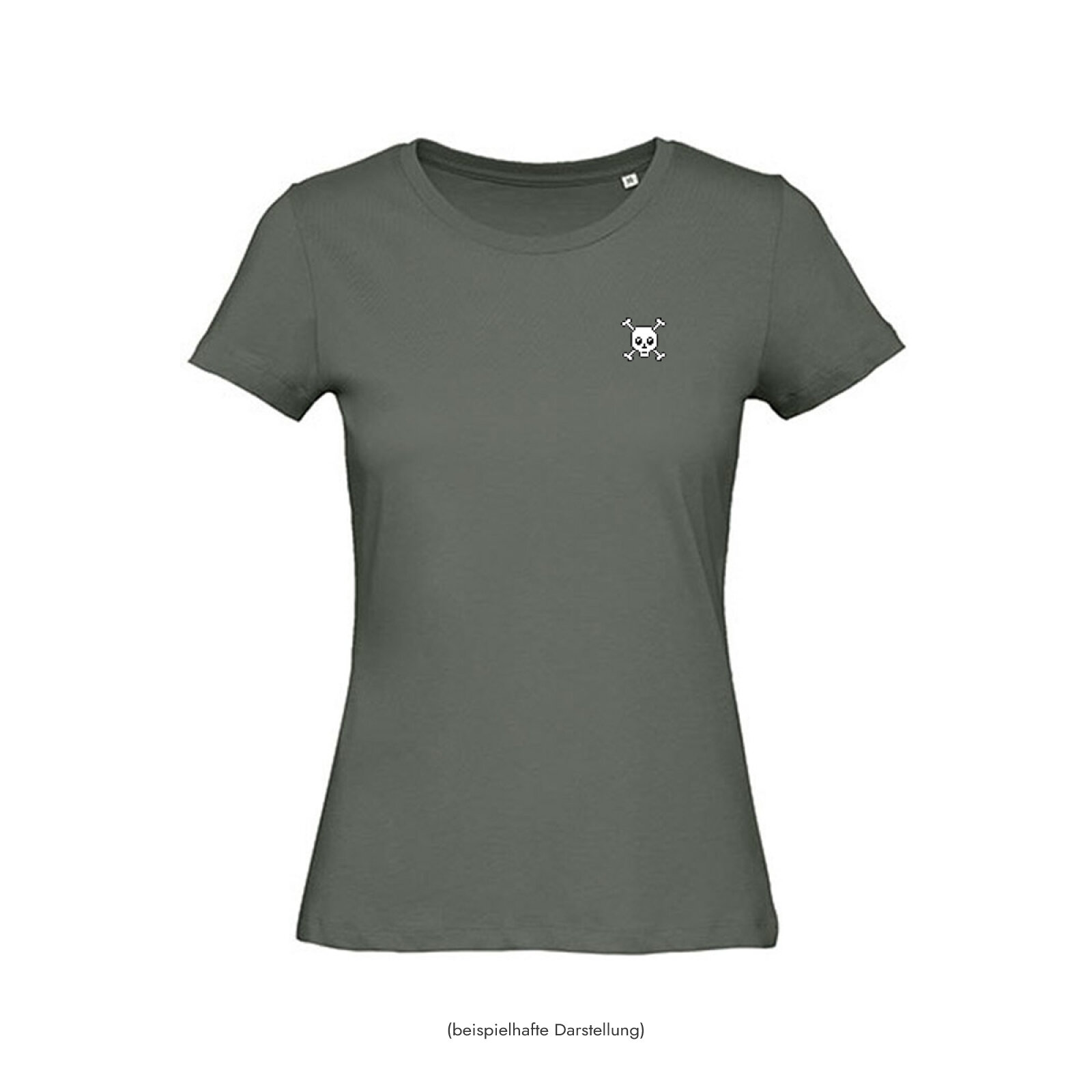 Motive: [Motiv: Totenkopf] Frauen | T-Shirt, Rundhals, millennial khaki, XS