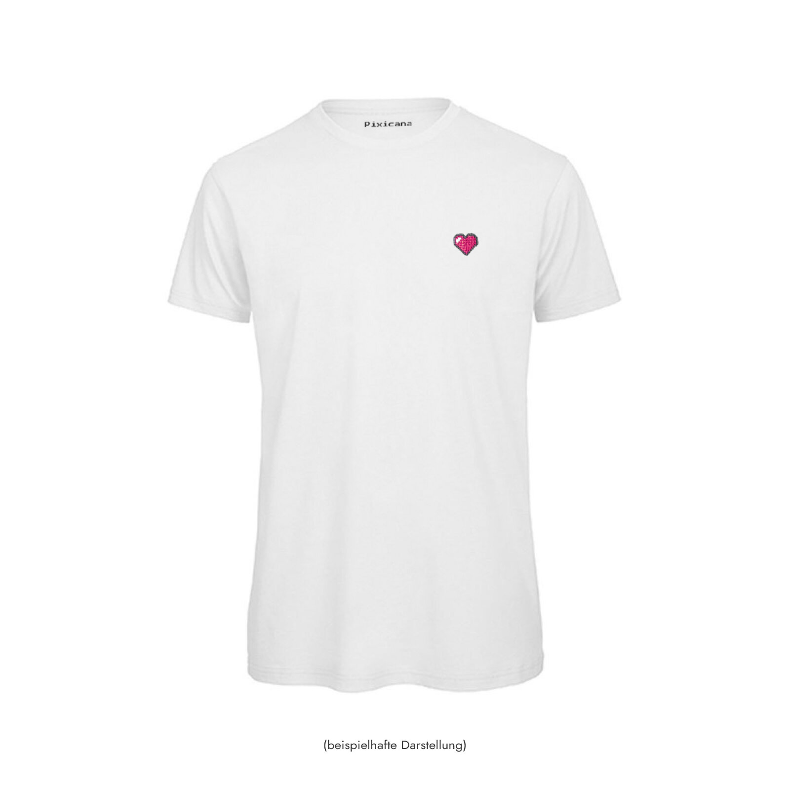 Motive: [Motiv: Herz (pink)] Frauen | T-Shirt, Rundhals, weiß, XXL
