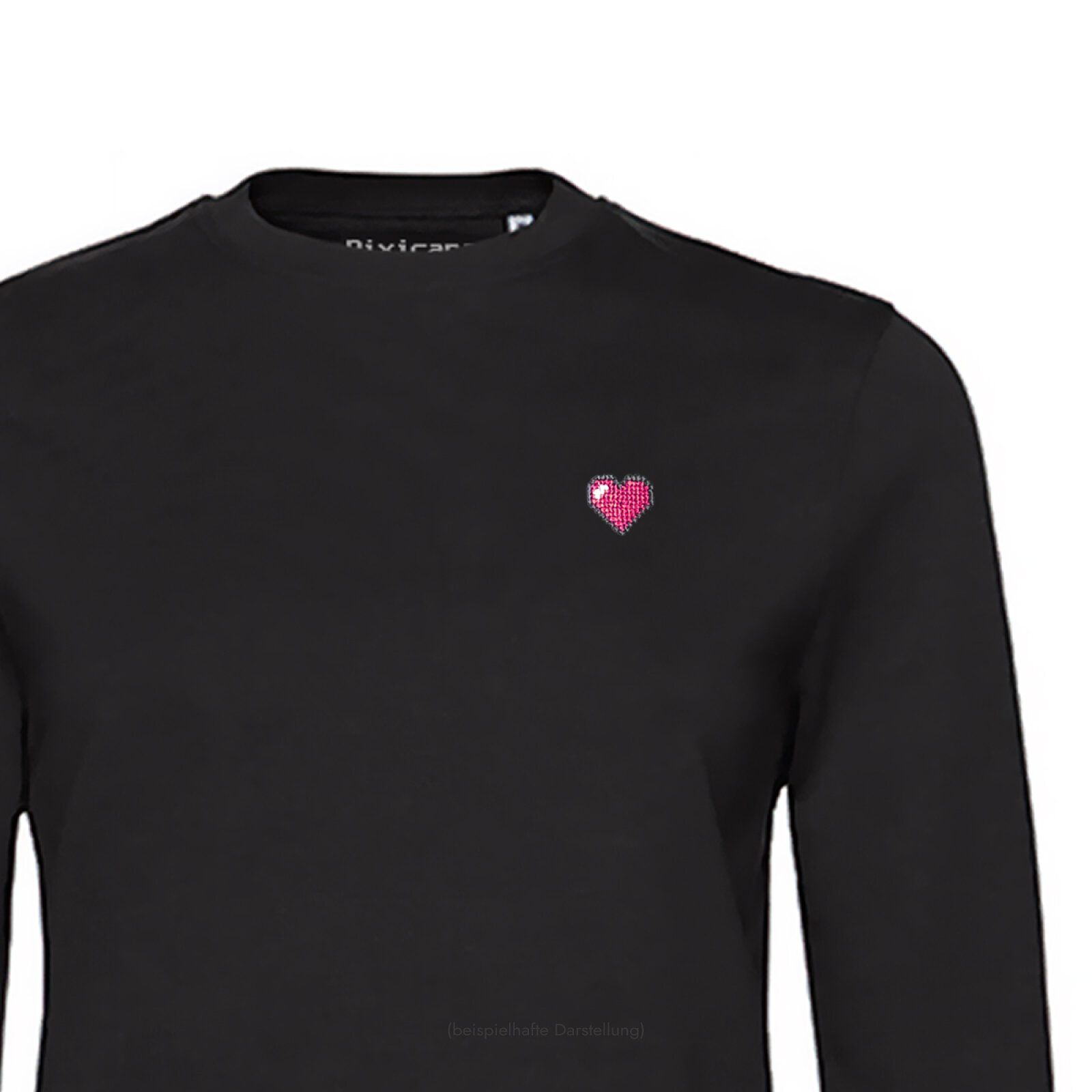 Motive: [Motiv: Herz (pink)] Frauen | Sweatshirt, schwarz, M