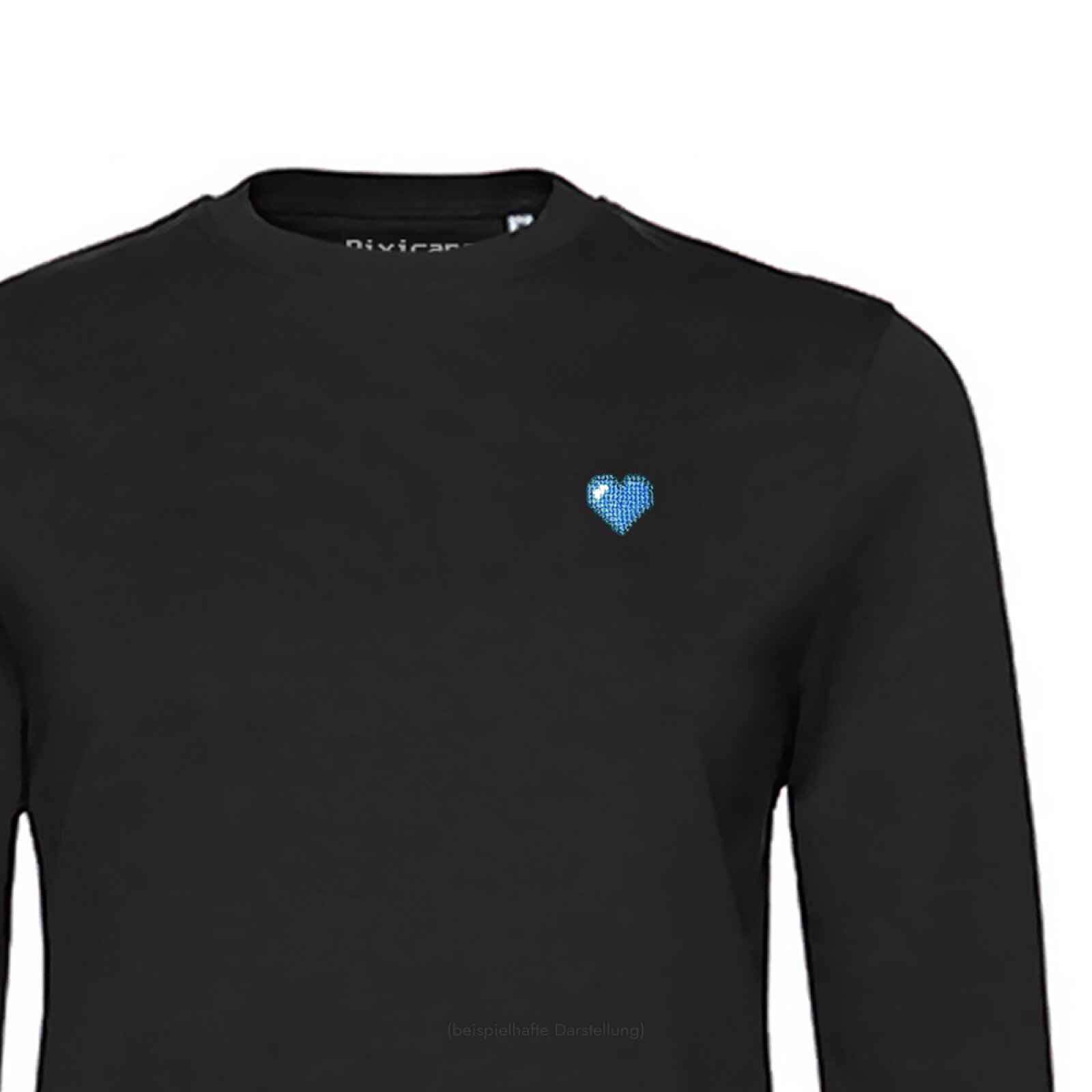 Motive: [Motiv: Herz (blau)] Frauen | Sweatshirt, schwarz, XS
