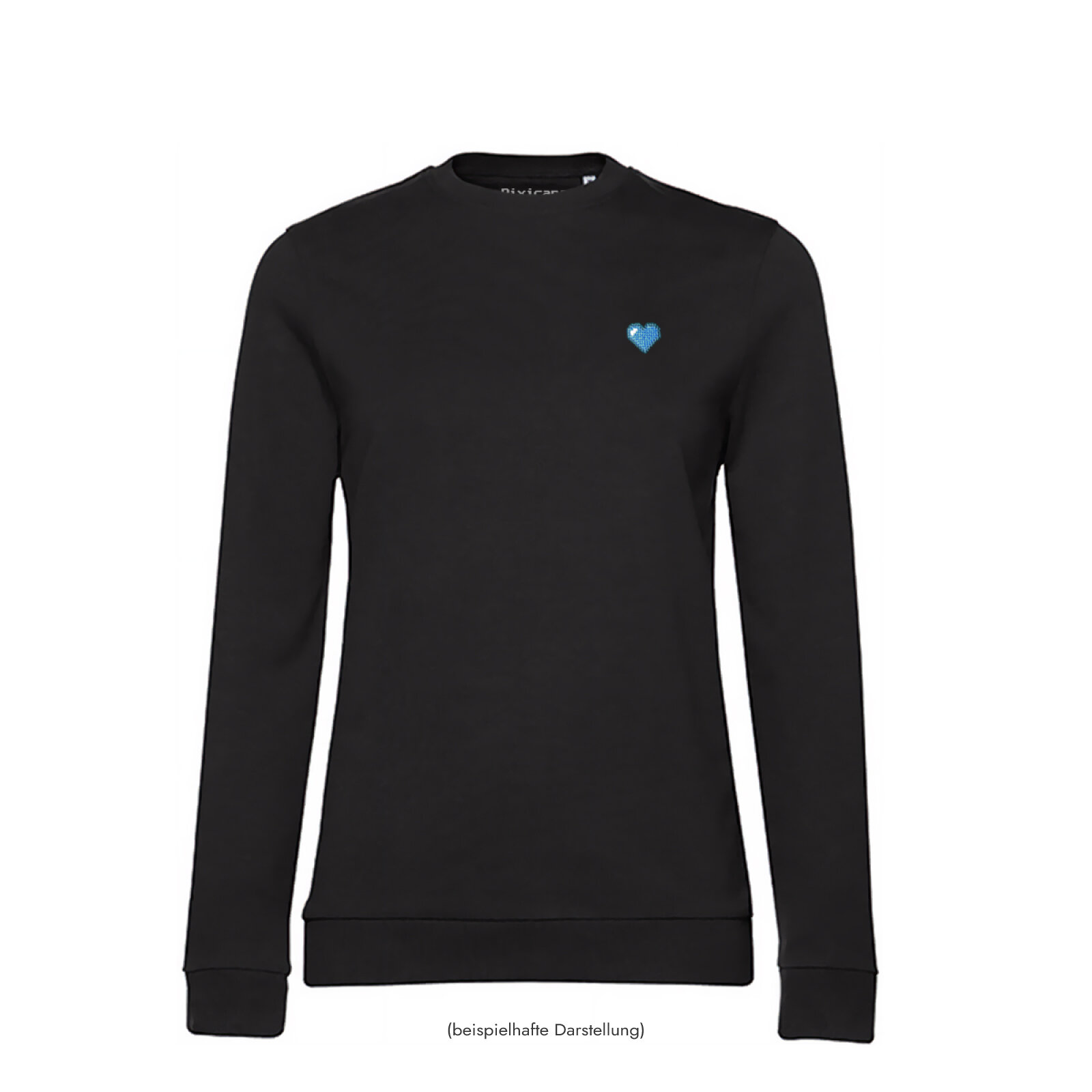 Motive: [Motiv: Herz (blau)] Frauen | Sweatshirt, schwarz, XS