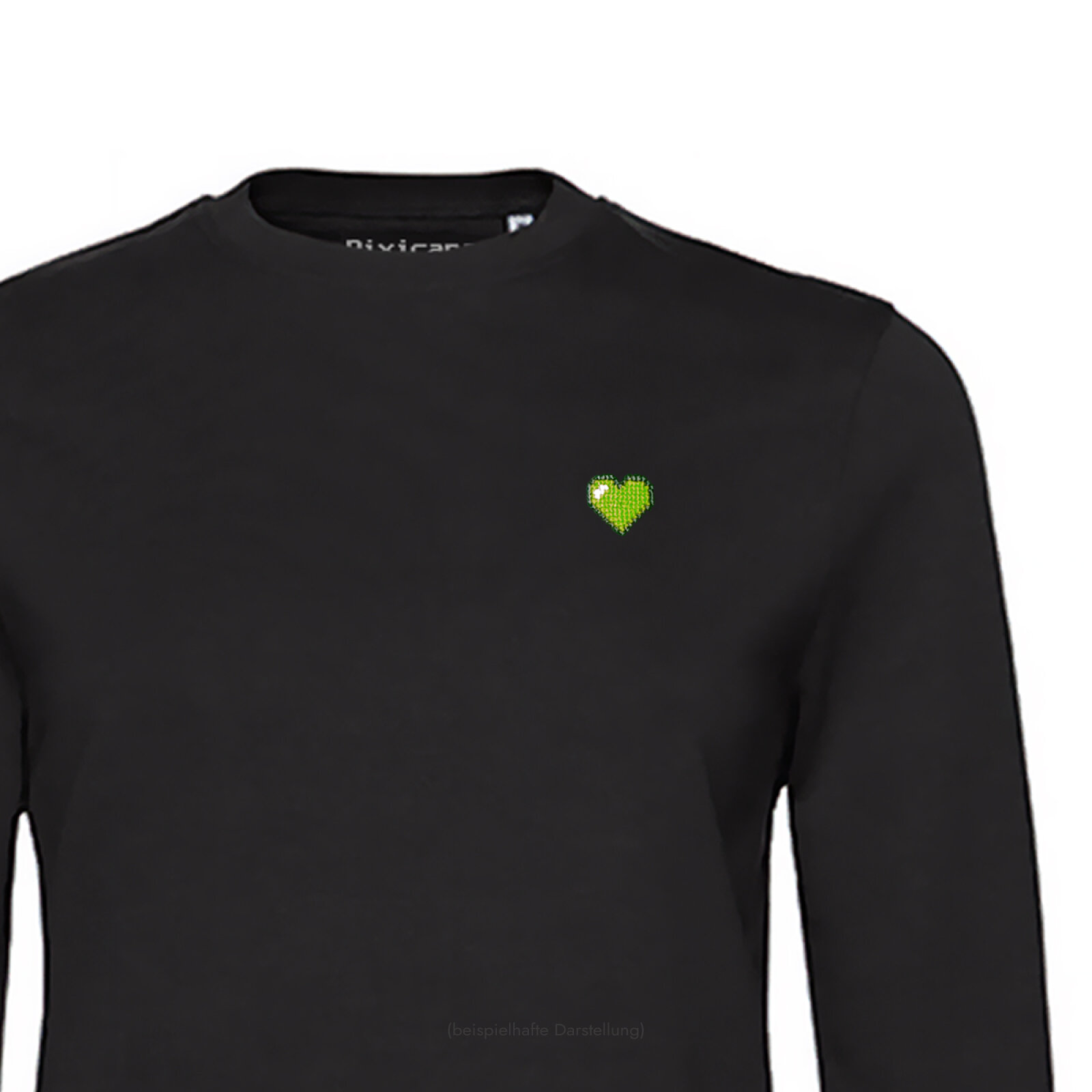 Motive: [Motiv: Herz (grün)] Frauen | Sweatshirt, schwarz, XS